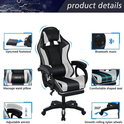 X Rocker Gaming Chair Gaming Chair with RGB Lighting and Speakers, Ergonomic Gaming Chair with Footrest and 7-Point Massage Function, 150° Tiltable Office Chair Gaming Chair for Adults,Red